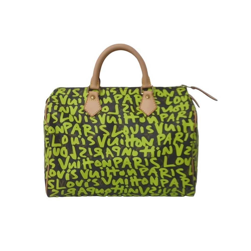 LOUIS VUITTON Speedy handbag Monogram Graffiti green